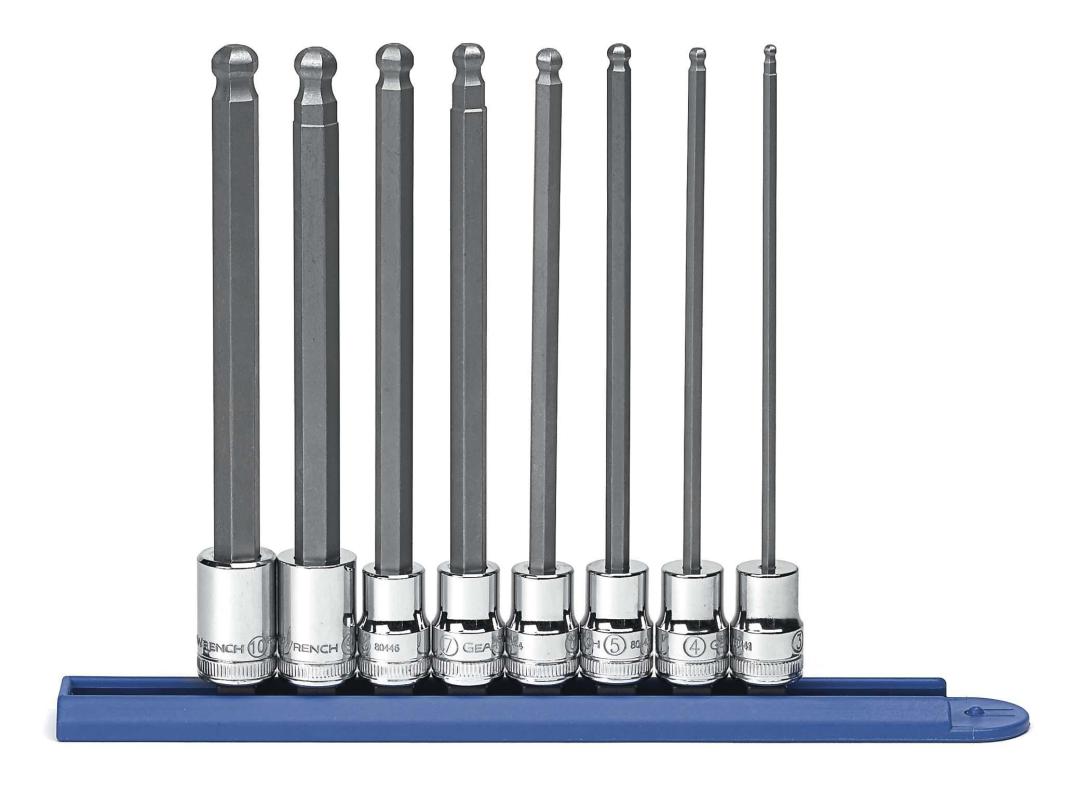 8 Pc. 3 8 Drive Long Ball End Hex Bit Metric Socket Set Gearwrench