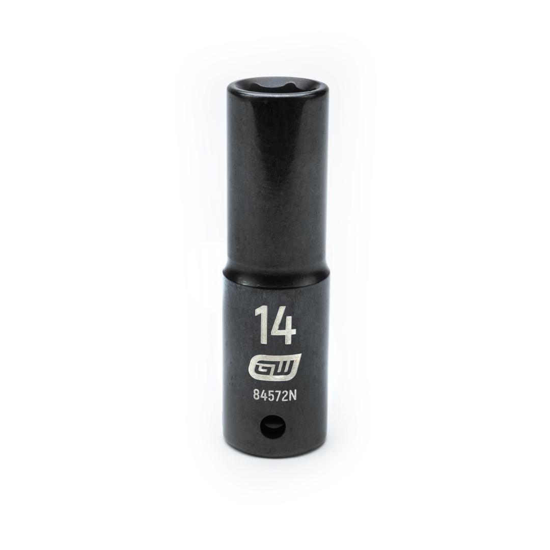 GearWrench 80626 14mm 1/2" Drive 6-Point Metric Socket - Single Socket, Made In Taiwan