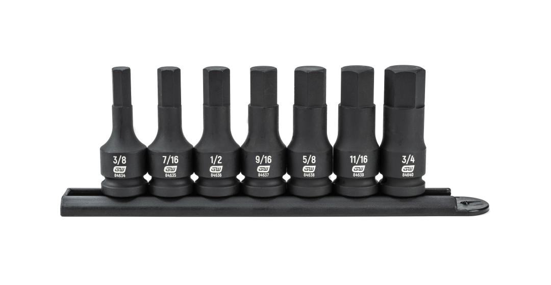 7 Pc. 1 2 Drive Hex Bit Impact SAE Socket Set Gearwrench