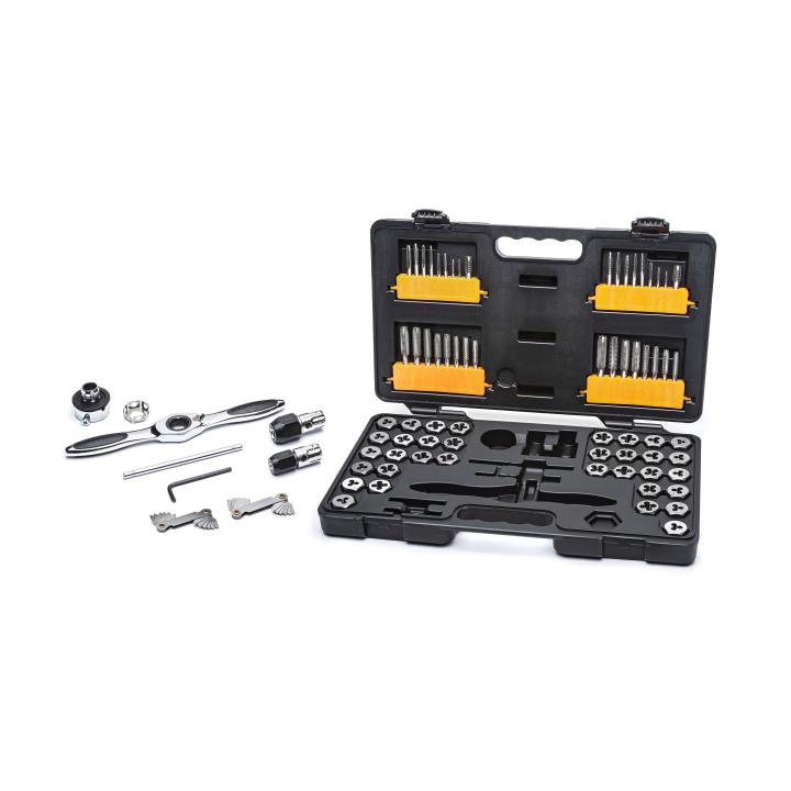 Image of 77 Pc. SAE/Metric Medium Ratcheting Tap and Die Set - GW