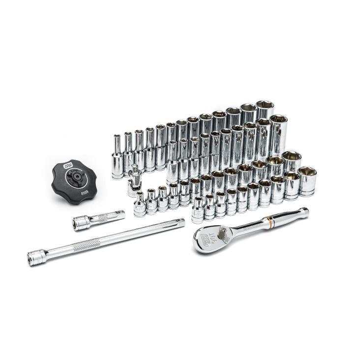 Image of 51 Pc. 1/4" Drive 6 Point SAE/Metric Standard and Deep Mechanics Tool Set - GearWrench