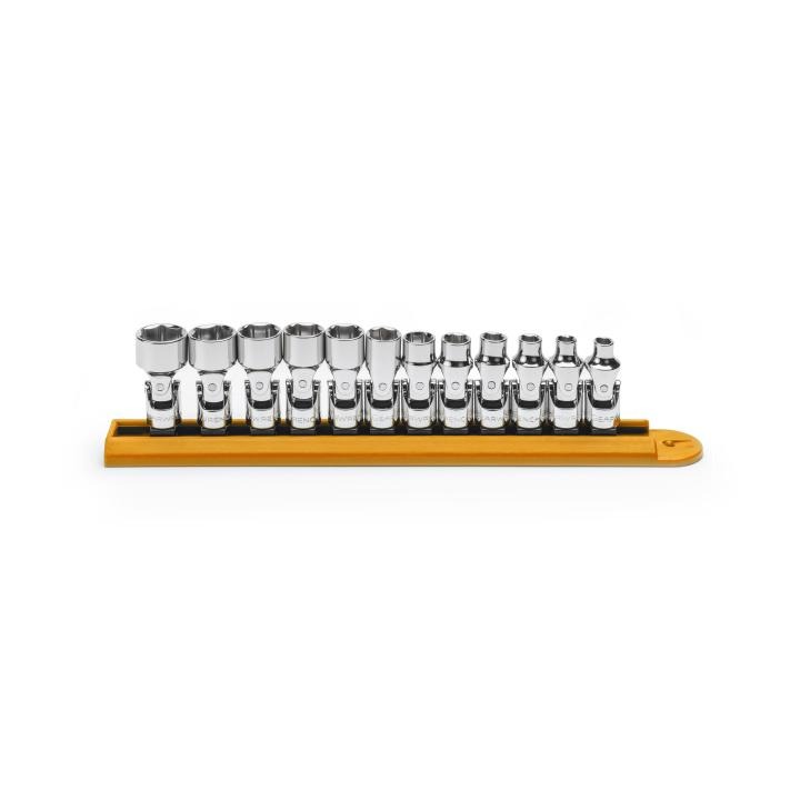 Image of 12 Pc. 1/4" Drive 6 Point Metric Flex Socket Set - GearWrench