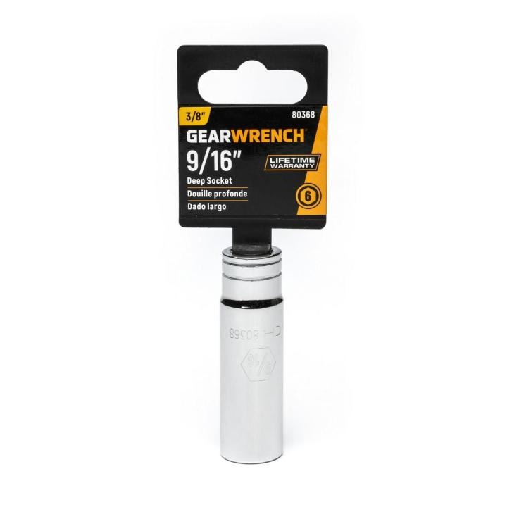 さっと 9/16”3/8” Drive 6 Pt. Deep SAE Socket - Gearwrench