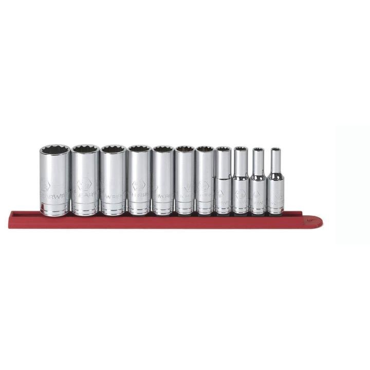 Image of 11 Pc. 3/8" Drive 12 Point SAE Deep Socket Set - GearWrench
