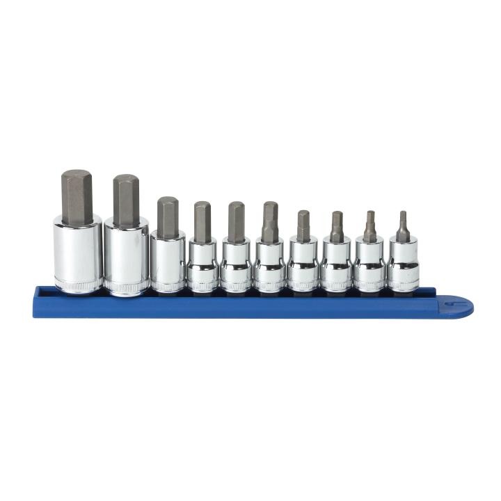 Image of 10 Pc. 3/8" and 1/2" Drive Metric Hex Bit Socket Set - GearWrench