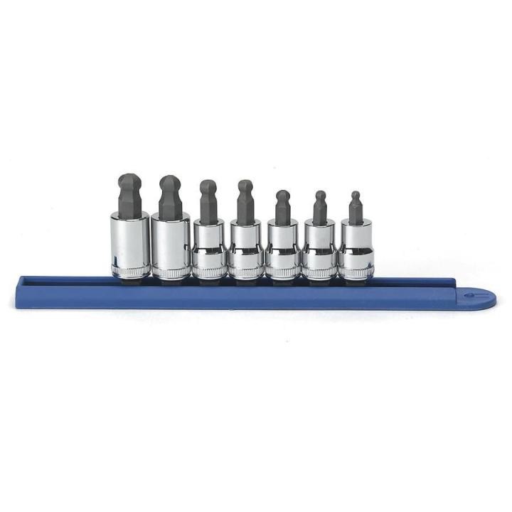 Image of 7 Pc. 3/8" Drive Metric Hex Ball End Bit Socket Set - GearWrench