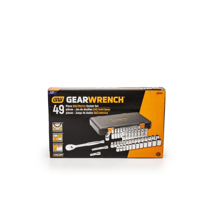 Image of 49 Pc. 1/2" Drive 120XP™ 6 Point SAE/Metric Standard and Deep Mechanics Tool Set - GW