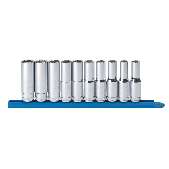 Image of 10 Pc. 1/2" Drive 6 Point Metric Deep Socket Set - GearWrench