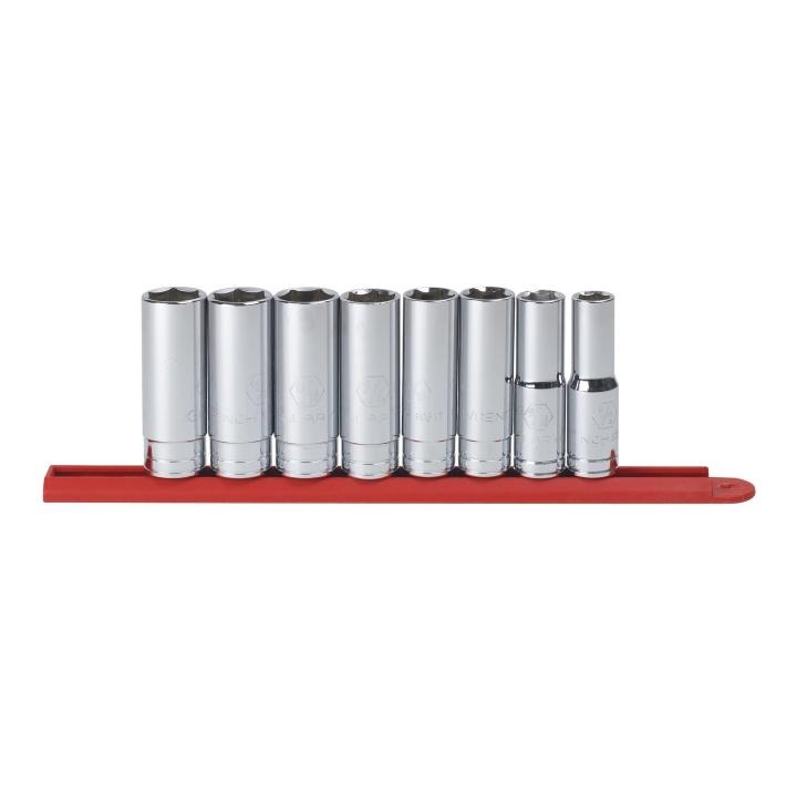 Image of 8 Pc. 1/2" Drive 6 Point SAE Deep Socket Set - GearWrench