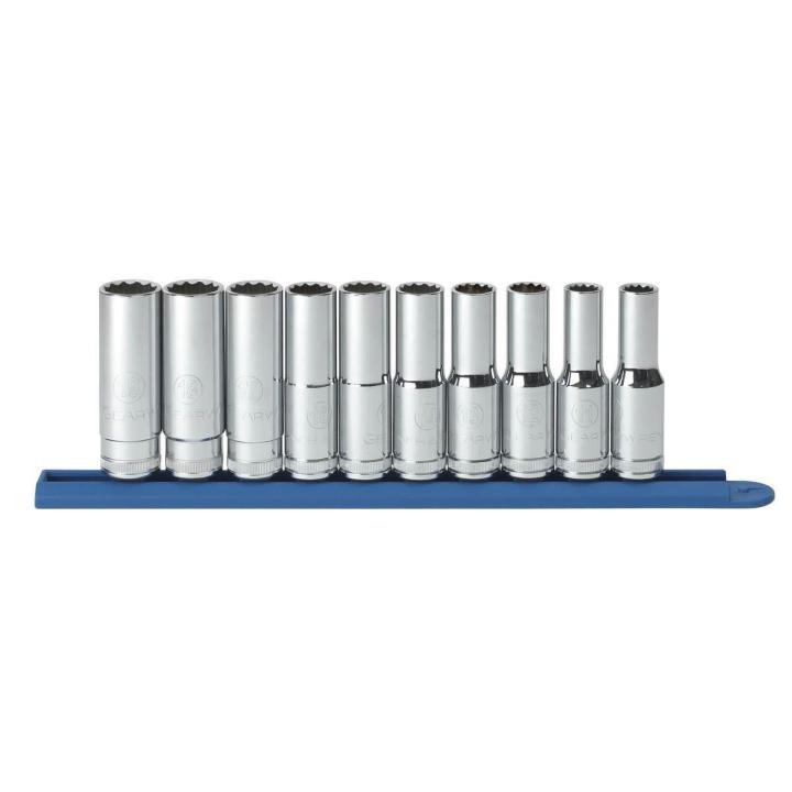 Image of 10 Pc. 1/2" Drive 12 Point Metric Deep Socket Set - GearWrench