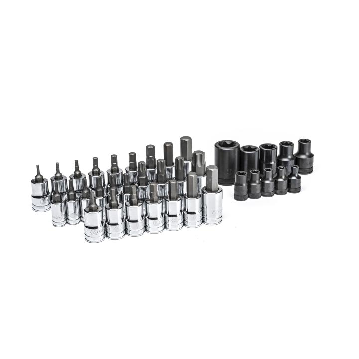 Image of 36 Pc. 1/4", 3/8", and 1/2" Drive Hex and Torx® Bit Socket Set - GW