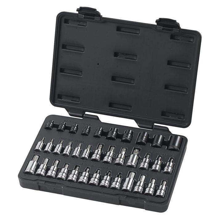 Image of 36 Pc. 1/4", 3/8" & 1/2" Drive Standard Hex, E-Torx® & Torx® Bit Metric & SAE Socket Set - GearWrench