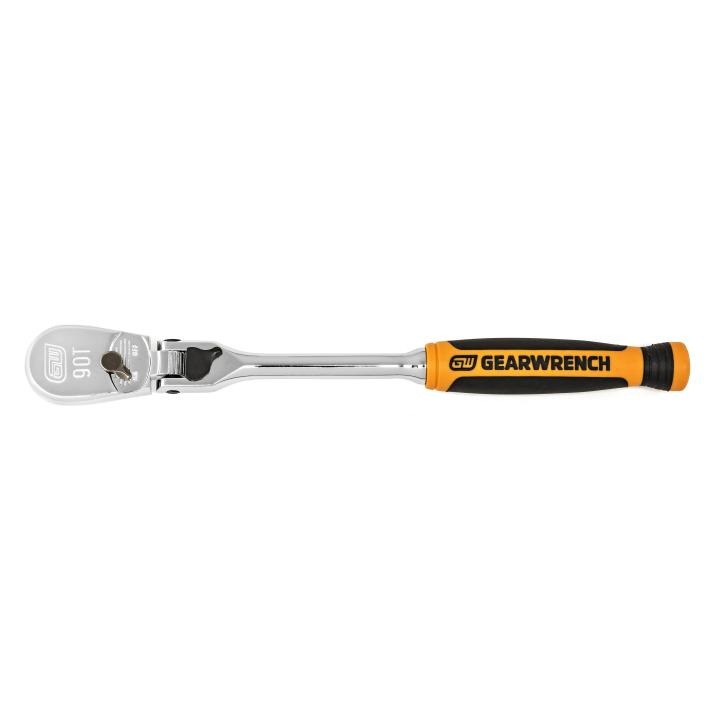 Image of 2 Pc. 1/4" and 3/8" Drive 90-Tooth Dual Material Locking Flex Head Teardrop Ratchet Set - GW