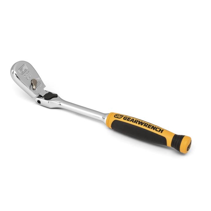 Image of 1/4" Drive 90-Tooth Dual Material Locking Flex Head Ratchet