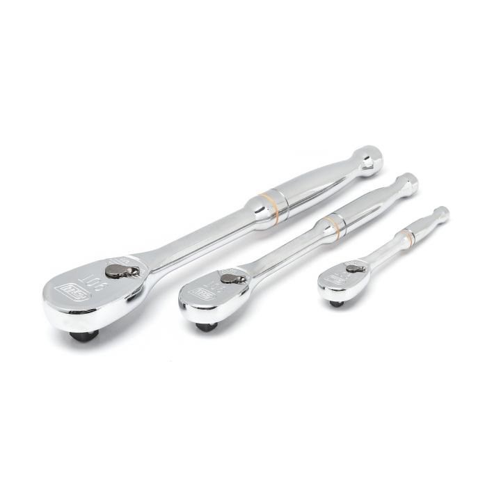 Image of 3 Pc. 1/4", 3/8", and 1/2" Drive 90-Tooth Ratchet Set - GW