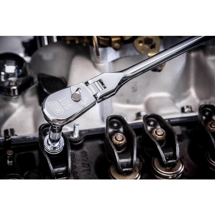 Image of 2 Pc. 1/4" and 3/8" 90-Tooth Dual Material Flex Head Teardrop Ratchet Set - GW