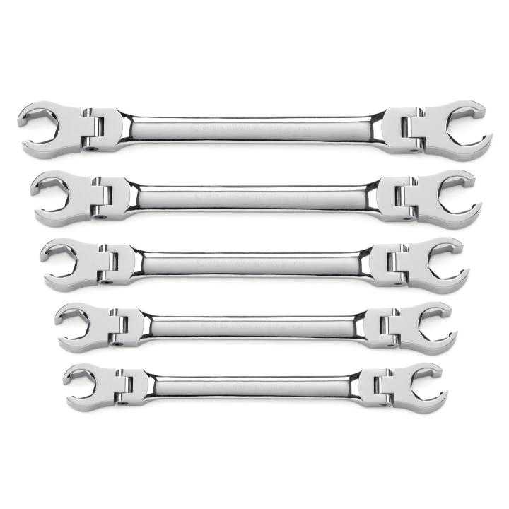 Image of 5 Pc. SAE Flex Flare Nut Wrench Set  - GearWrench