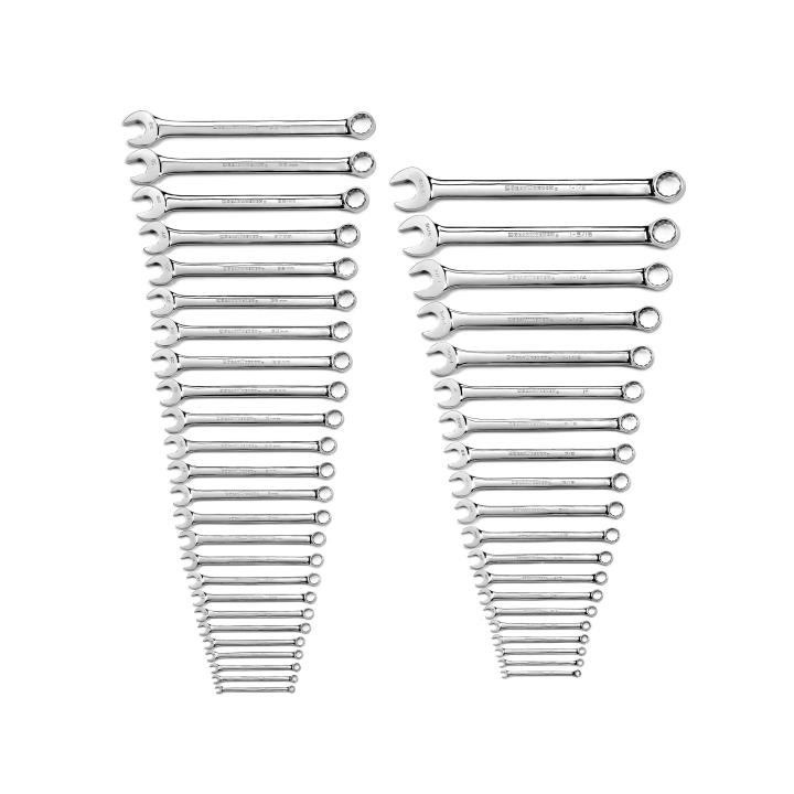 Image of 44 Pc. 12 Point Long Pattern Combination Metric/SAE Wrench Set  - GearWrench