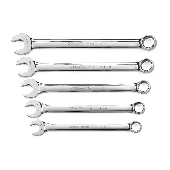 Image of 5 Pc.12 Point Long Pattern Combination SAE Wrench Set  - GearWrench