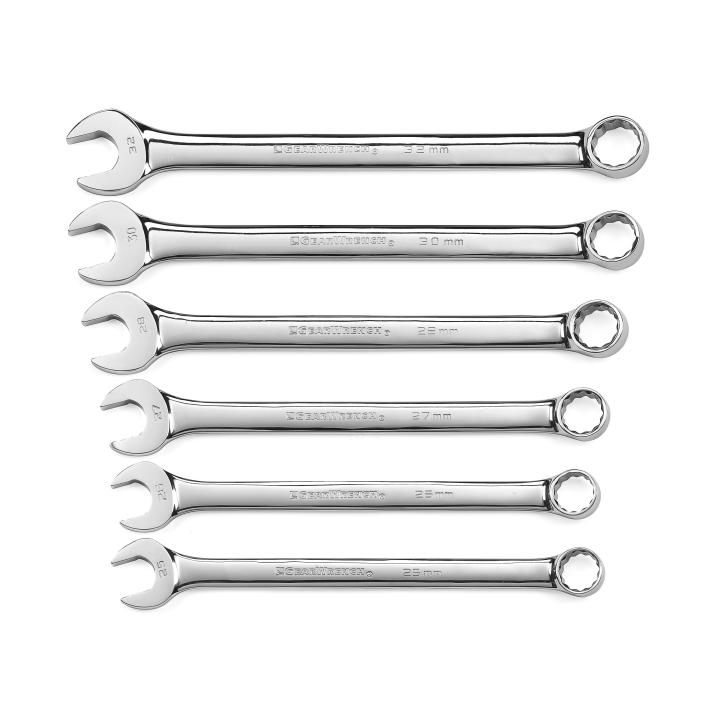 Image of 6 Pc. 12 Point Long Pattern Combination Metric Wrench Set  - GearWrench