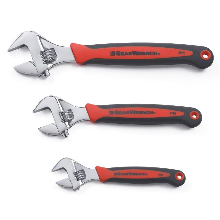 Image of 3 Pc. Cushion Grip Adjustable Wrench Set - GearWrench