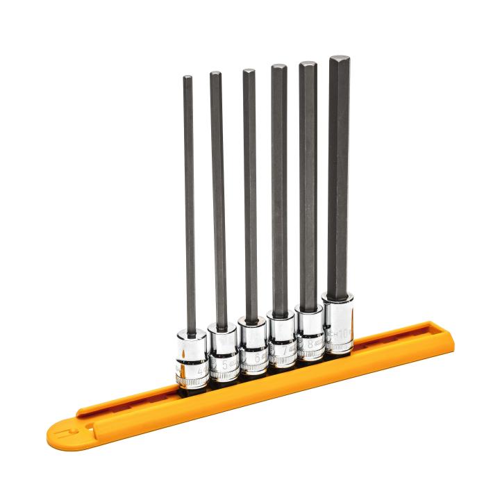 Image of 6 Pc. 3/8" Drive Long Length Metric Hex Bit Socket Set - GearWrench
