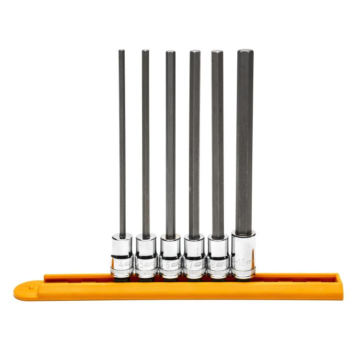 Image of 6 Pc. 3/8" Drive Long Length Metric Hex Bit Socket Set - GearWrench
