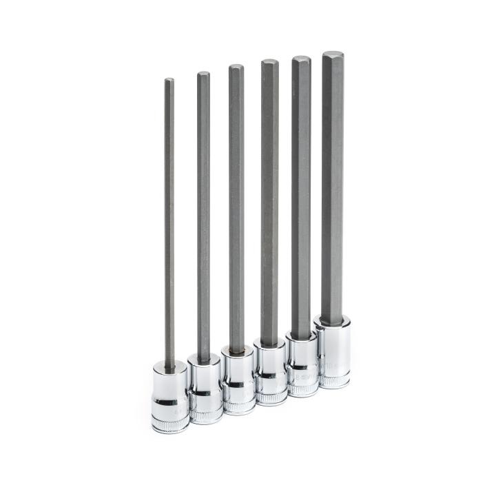 Image of 6 Pc. 3/8" Drive Long Length Metric Hex Bit Socket Set - GearWrench