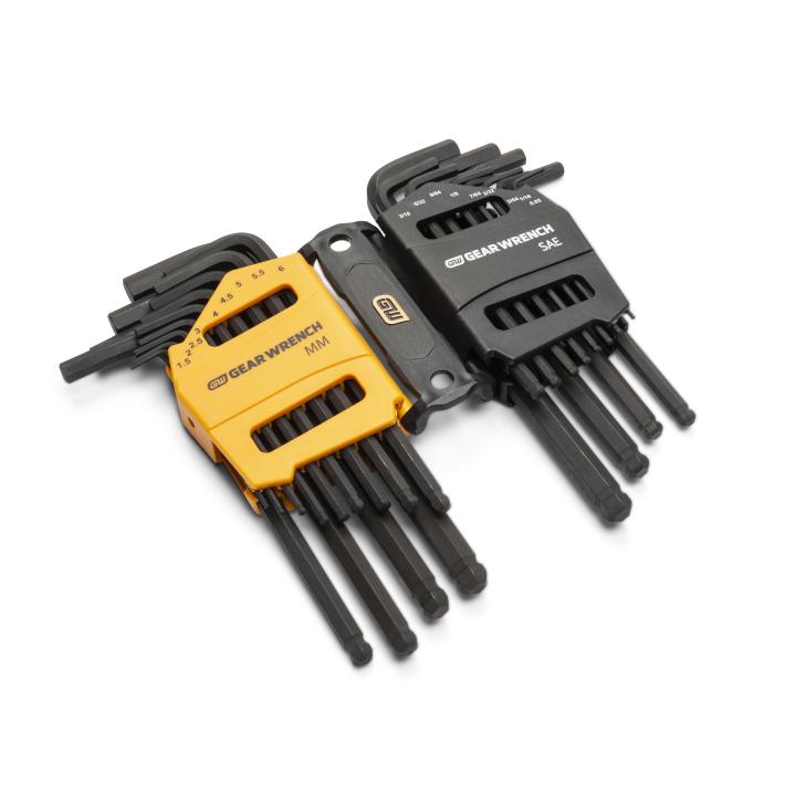 Image of 26-Key SAE/Metric Ball End Long Arm Hex Key Set - GW