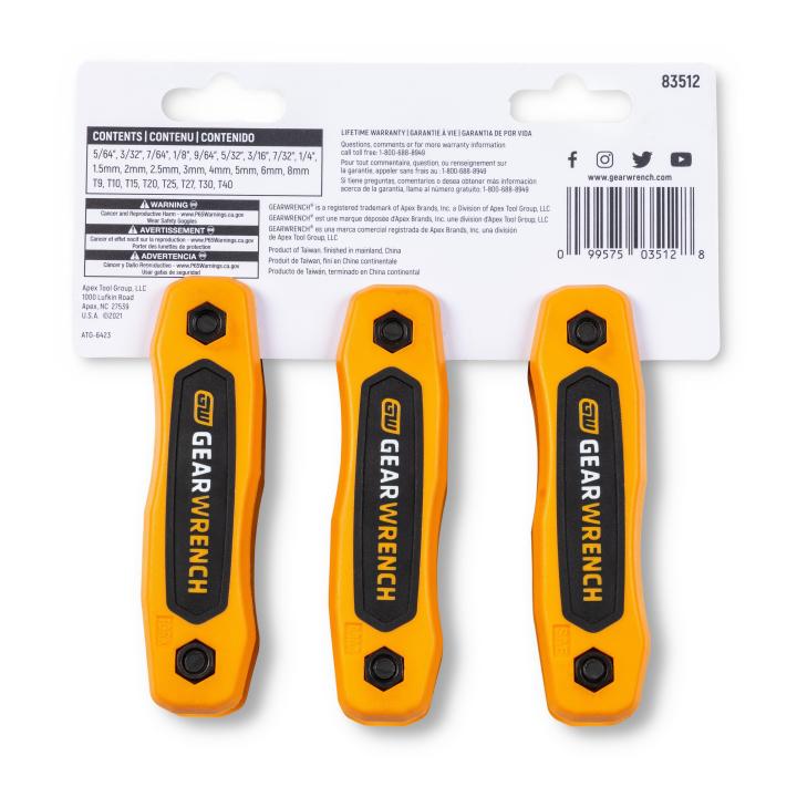 Image of 25-Key SAE/Metric/Torx® Key Fold-Up Set - GW