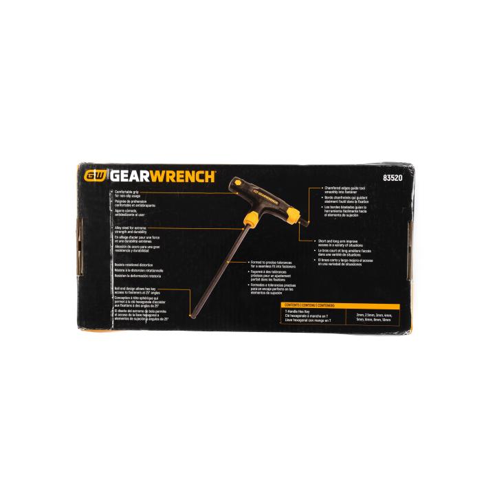 Image of 8-Key Metric Ball End T-Handle Hex Key Set - GW