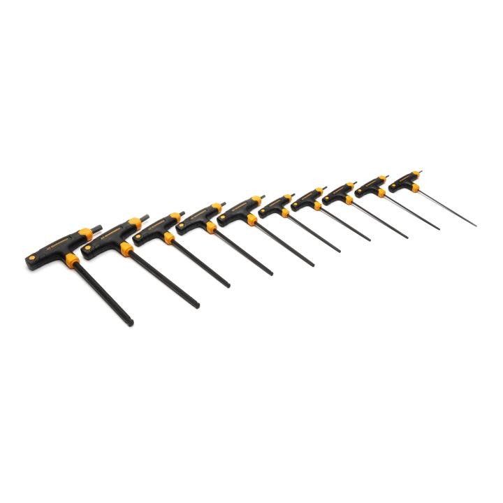 Image of 10-Key SAE Ball End T-Handle Hex Key Set - GW