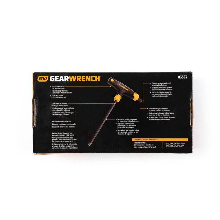 Image of 10-Key SAE Ball End T-Handle Hex Key Set - GW