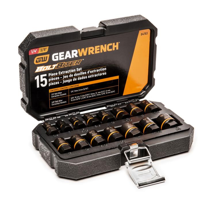 Image of 15 Pc. 1/4" and 3/8" Drive Bolt Biter™ Extraction Socket Set - GW