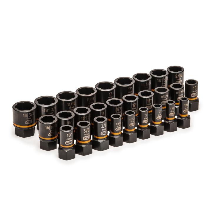 Image of 28 Pc. 1/4" and 3/8" Drive Bolt Biter™ Extraction Socket Set - GW