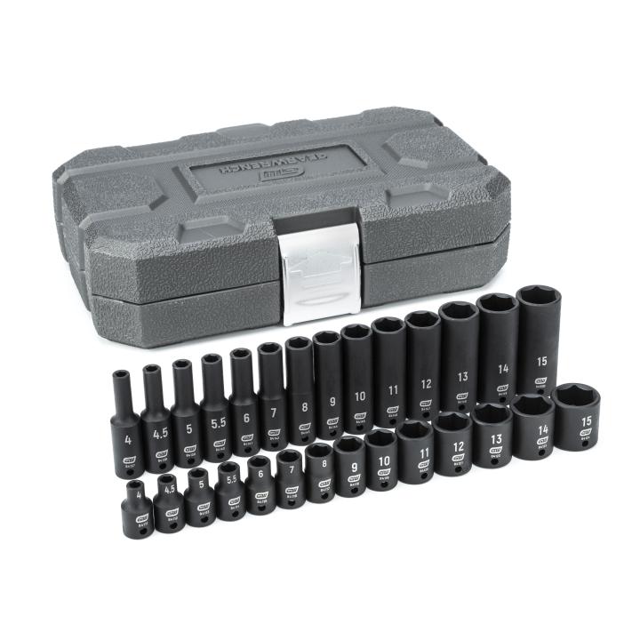 Image of 28 Pc. 1/4" Drive 6 Point Metric Std/Deep Impact Socket Set - GearWrench