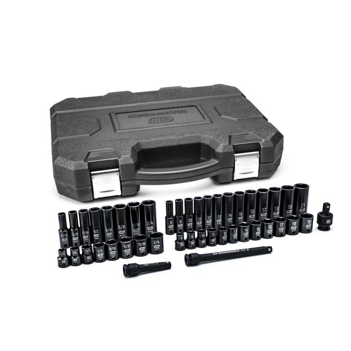 Image of 44 Pc. 3/8" Drive 6 Point Standard & Deep Impact Metric & SAE Socket Set - GearWrench