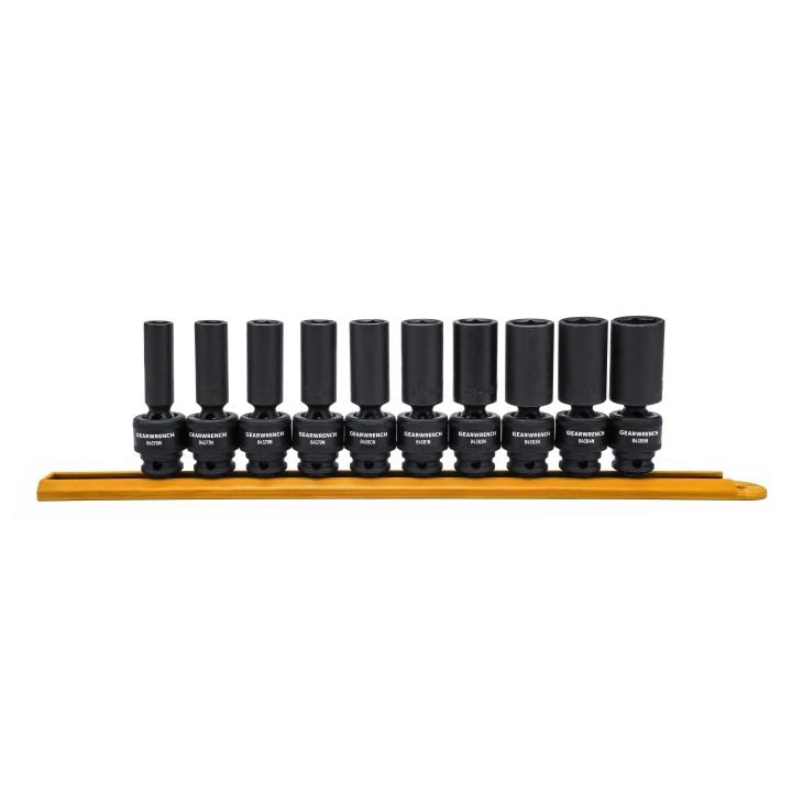 Image of 10 Pc. 3/8" Drive 6 Point Metric Deep Universal Impact Socket Set - GearWrench