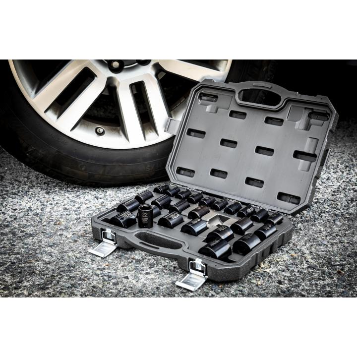 Image of 25 Pc. 1/2" Drive 6 Point Metric Impact Socket Set - GW