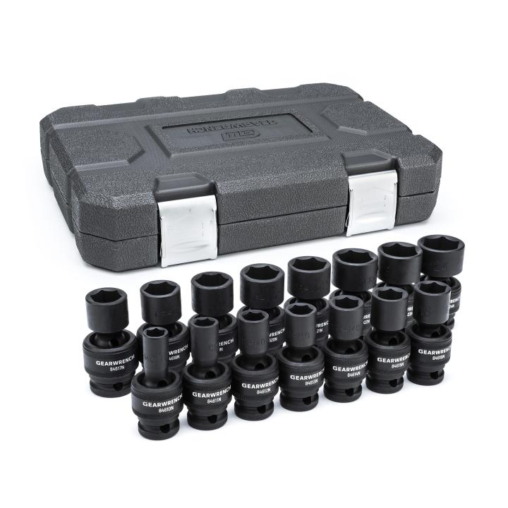 Image of 15 Pc. 1/2" Drive 6 Point Metric Universal Impact Socket Set -GearWrench