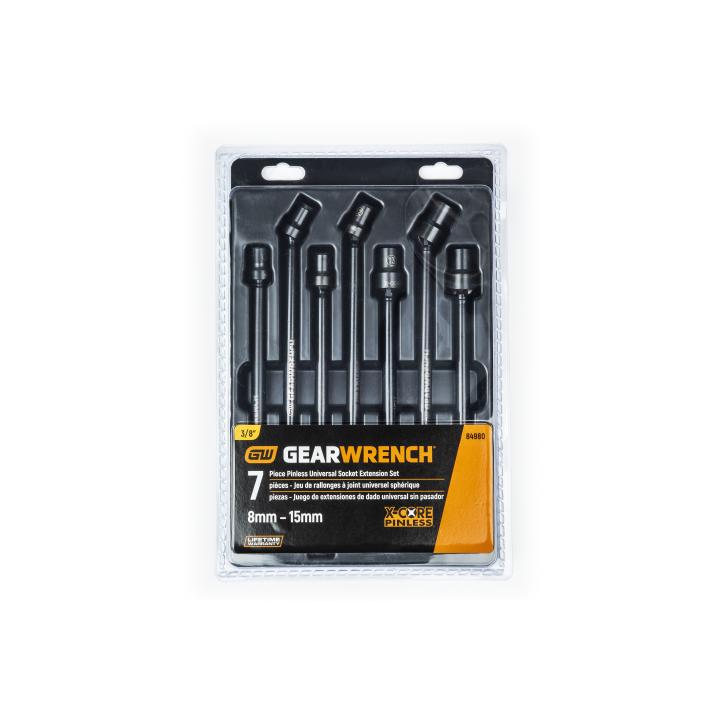Image of 7 Pc. 3/8" Drive X-Core™ Pinless Impact Universal Socket Extension Set - GW