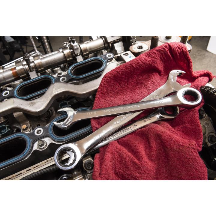 Image of 8 Pc. 72-Tooth 12 Point SAE Open End Combination Ratcheting Wrench Set - GW