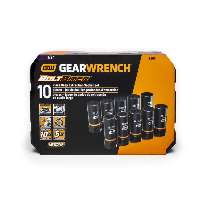 Image of 10 Pc. 1/2" Drive Bolt Biter™ Deep Extraction Socket Set - GW