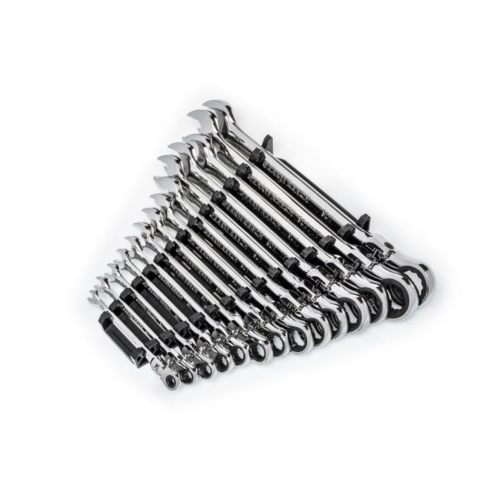 90-Tooth 12-Point Flex Head Ratcheting Combination SAE Wrench Set (14-Piece) 90-Tooth 12-Point Flex Head Ratcheting Combination SAE Wrench Set (14-Piece)