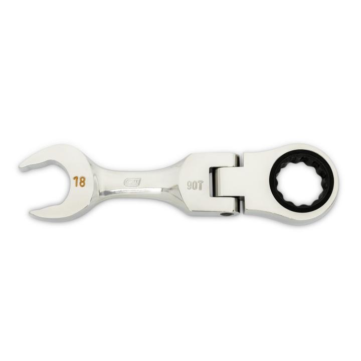18mm 90 Tooth 12 Point Stubby Flex Combination Ratcheting Wrench Gearwrench