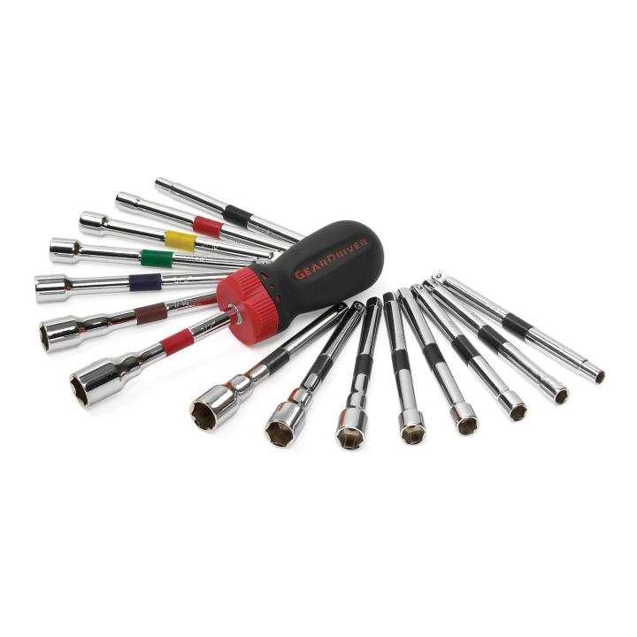 Image of 16 Pc. Metric/SAE Ratcheting Nutdriver Set - GearWrench