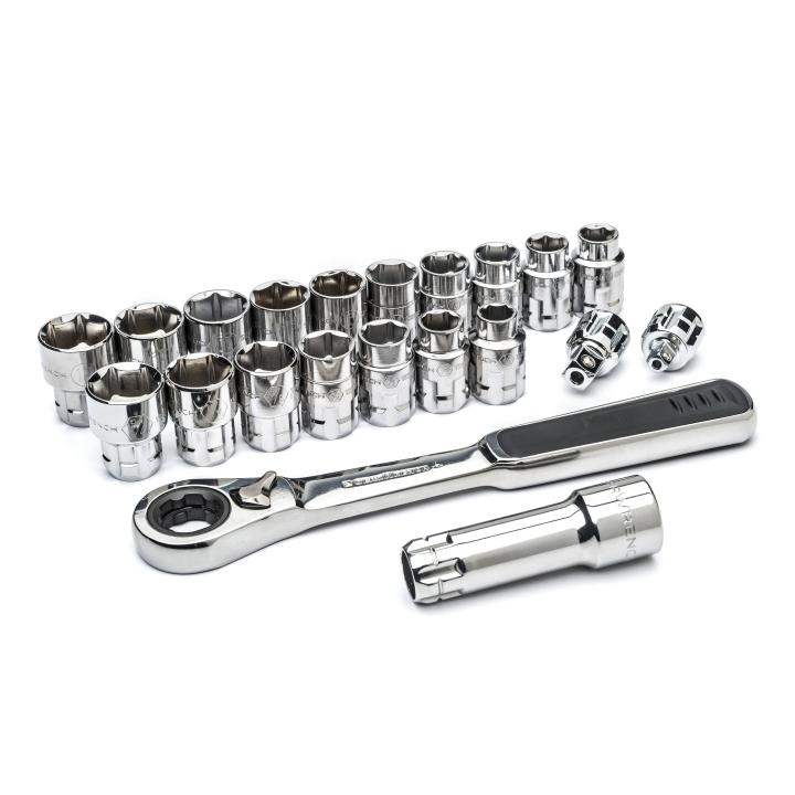 Image of 21 Pc. 3/8" Drive 6 Point SAE/Metric Pass-Thru™ Mechanics Tool Set - GW