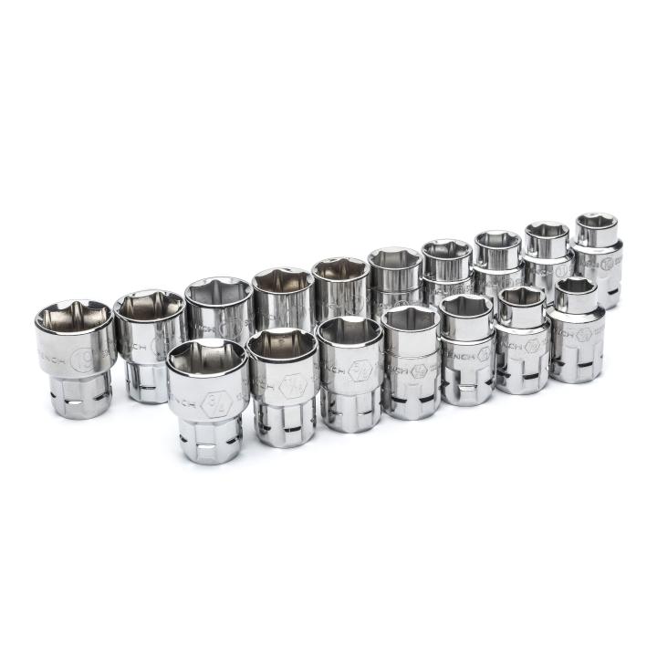 Image of 21 Pc. 3/8" Drive 6 Point SAE/Metric Pass-Thru™ Mechanics Tool Set - GW