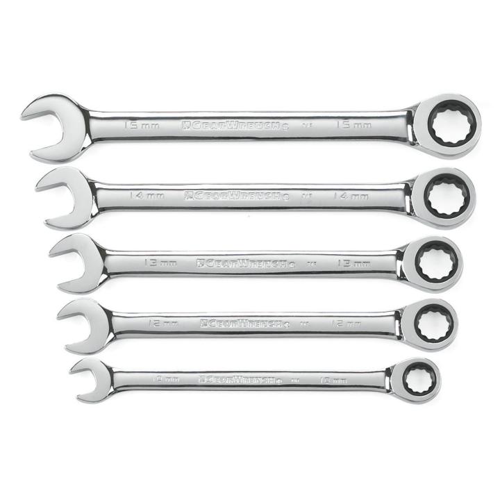 Image of 5 Pc. 12 Point Metric Combination Ratcheting Wrench Set  - GearWrench