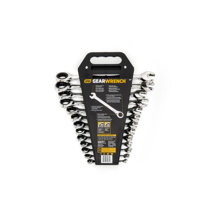 Image of 13 Pc. 72-Tooth 12 Point SAE Combination Ratcheting Wrench Set - GW